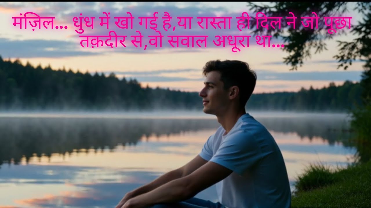 मंज़िल… धुंध में खो गई है,या रास्ता ही दिल ने जो पूछा तक़दीर से,वो सवाल अधूरा था…मंज़िल नहीं दिखती है