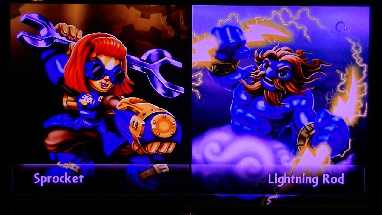 SKYLANDERS GIANTS SPROCKET VS LIGHTNING ROD