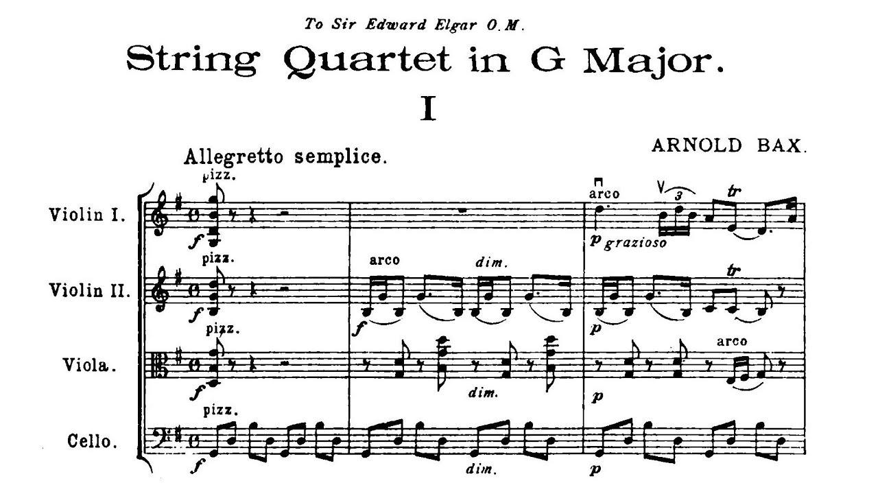 Arnold Bax - String Quartet No. 1 in G Major, GP 199