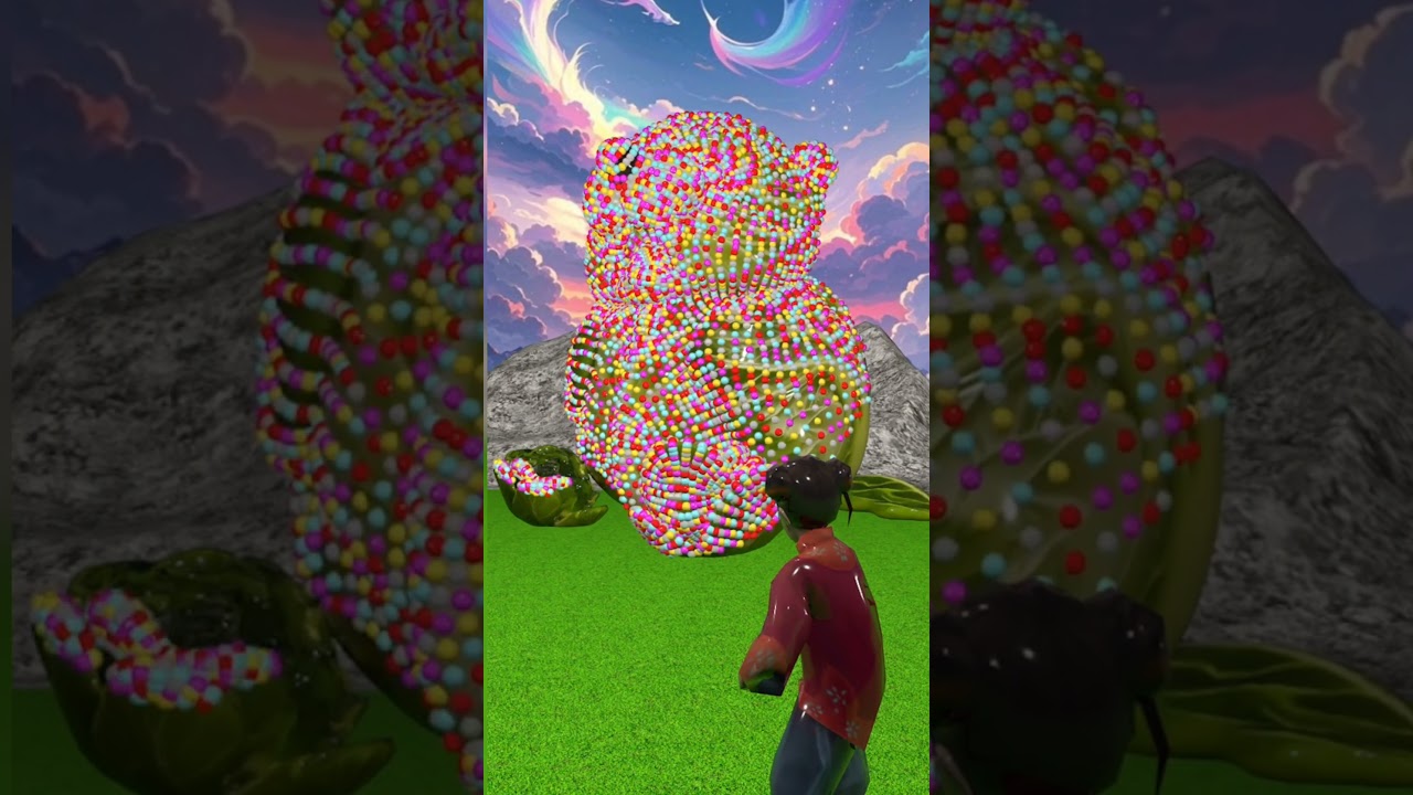 Playing football to unlock the #0197 bubble colourful Statue Unblock 🤯 #3D #shorts #vfxhd #shorts