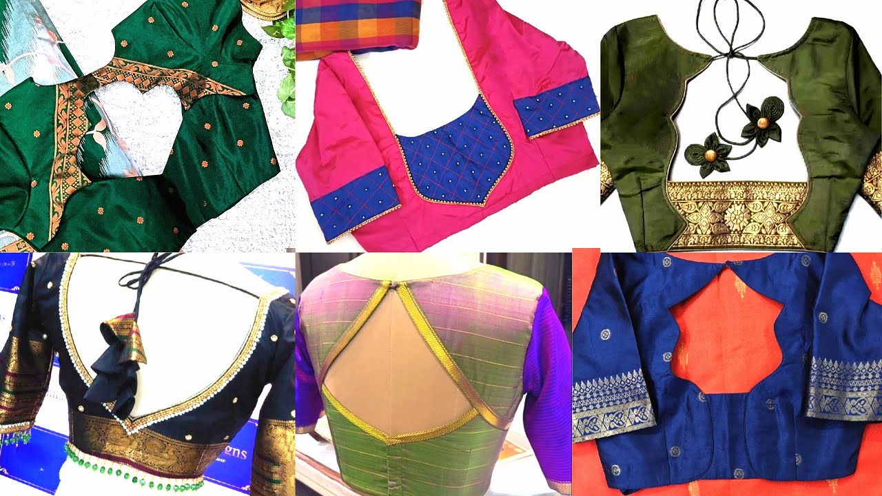 Pattu Saree Blouse Designs Without Work😍Simple Pattu Blouse Ideas