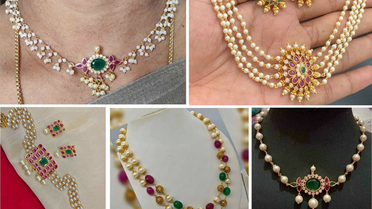 Latest Pearl Choker Necklace Designs|Pearl and Beads Choker Designs| Pearl Necklace ముత్యాల గొలుసులు