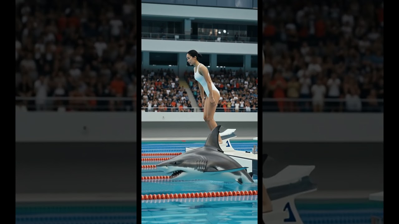 Epic Shark Race at Georgia Olympic Aquatic Center Olympic Number One Female Swimmer Women USA