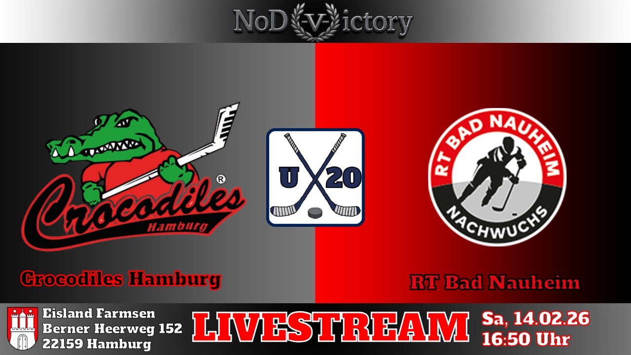 🏒U20 | Crocodiles Hamburg VS RT Bad Nauheim | 14.02.26 | 16:50 Uhr