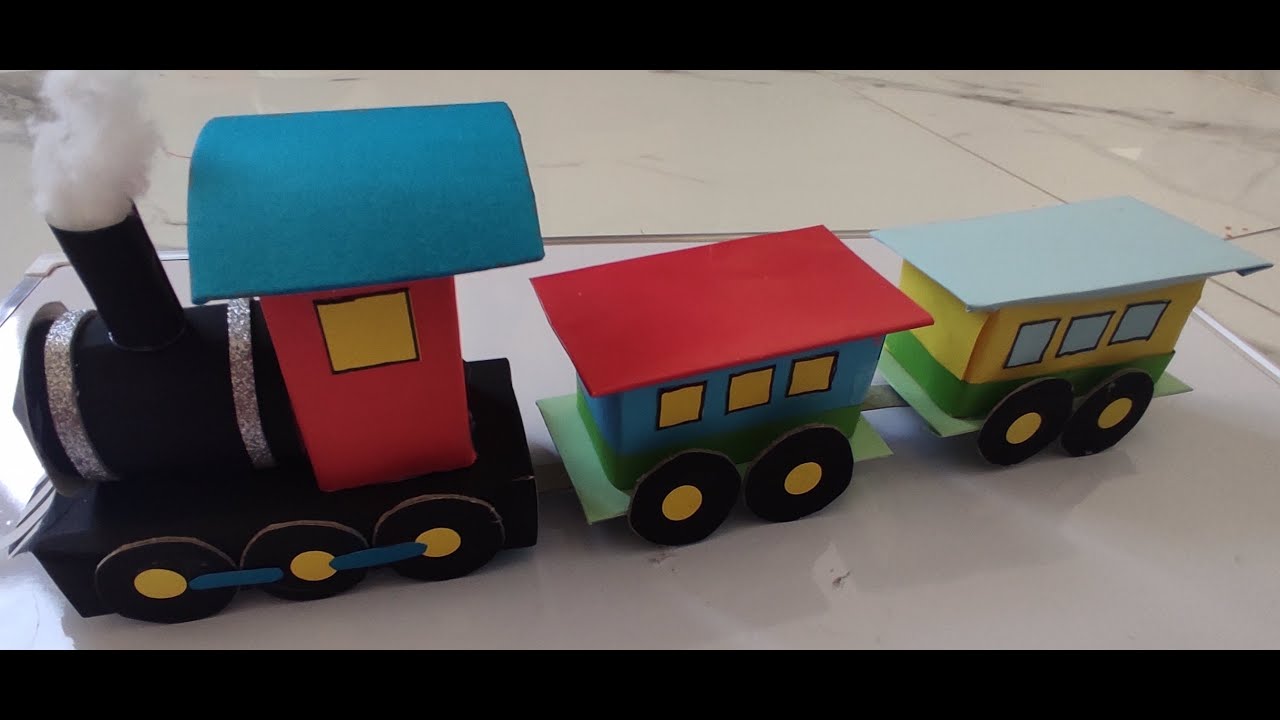 How to make cardboard train,Train craft kindergarten project, Train, our life line transport - train
