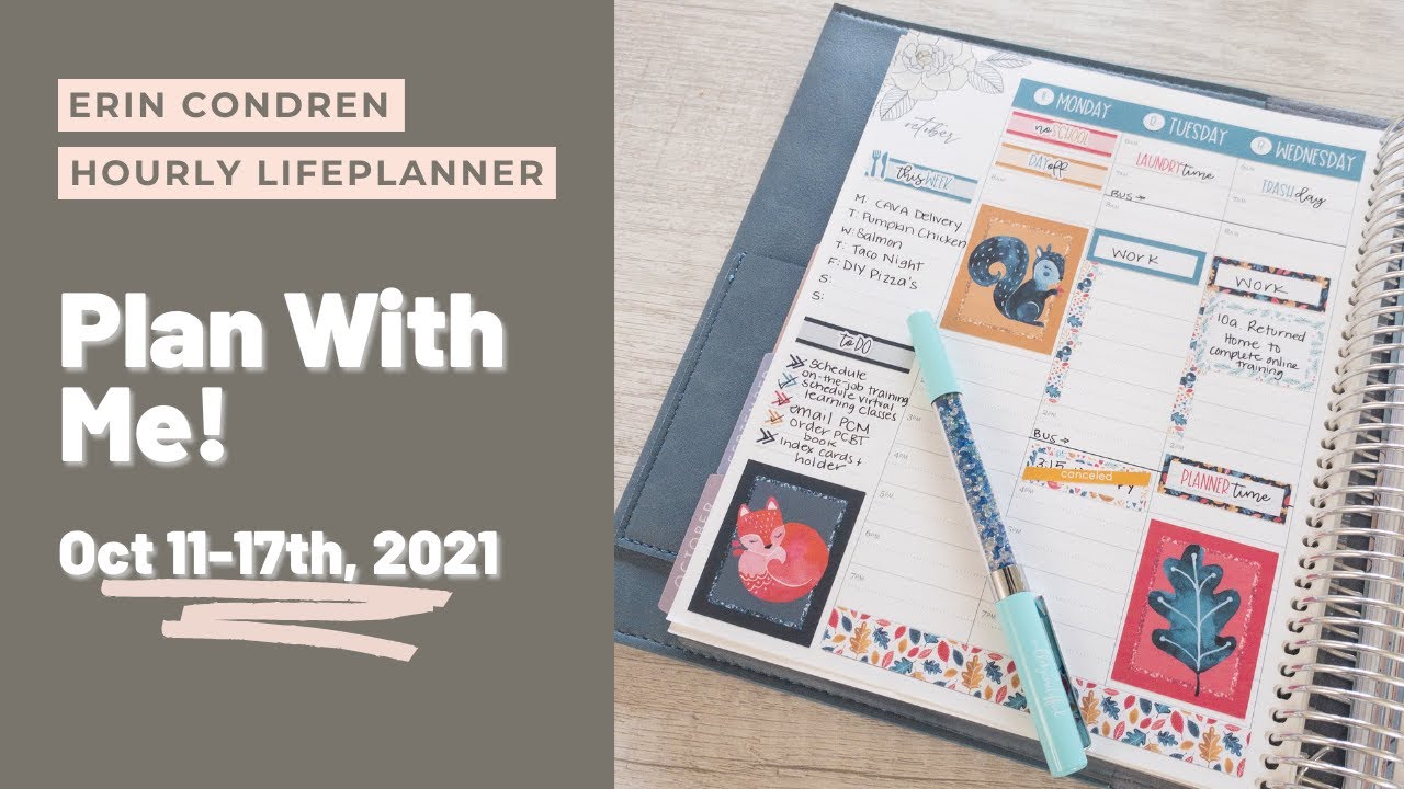 Hourly Plan With Me Erin Condren LifePlanner | Fern Creek Stickers