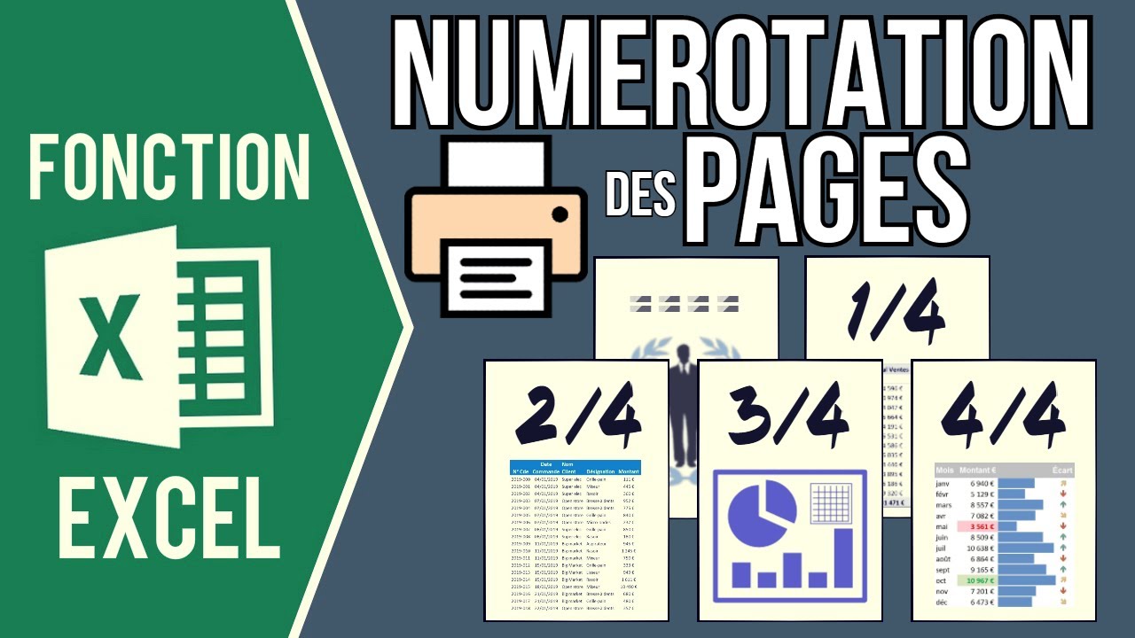 EXCEL - NUMÉROTER LES PAGES D'UN CLASSEUR (Numérotation sur une feuille ou sur le classeur entier)