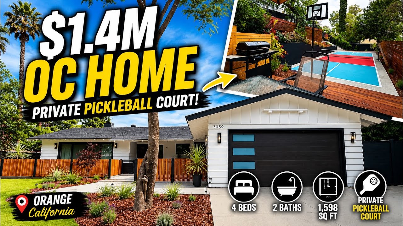 What $1.4 Million Gets You in Orange County (PRIVATE PICKLEBALL COURT 😳🎾)