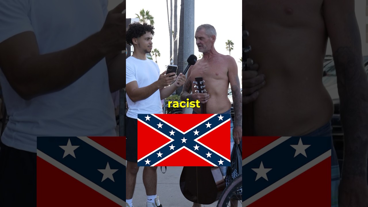 THE CONFEDERATE FLAG REACTION💀💀💀 #funny #publicinterview #trivia