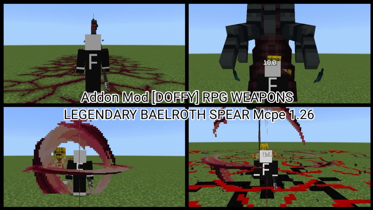 Minecraft Addon Mod [DOFFY] RPG WEAPONS LEGENDARY BAELROTH SPEAR MCPE 1.26