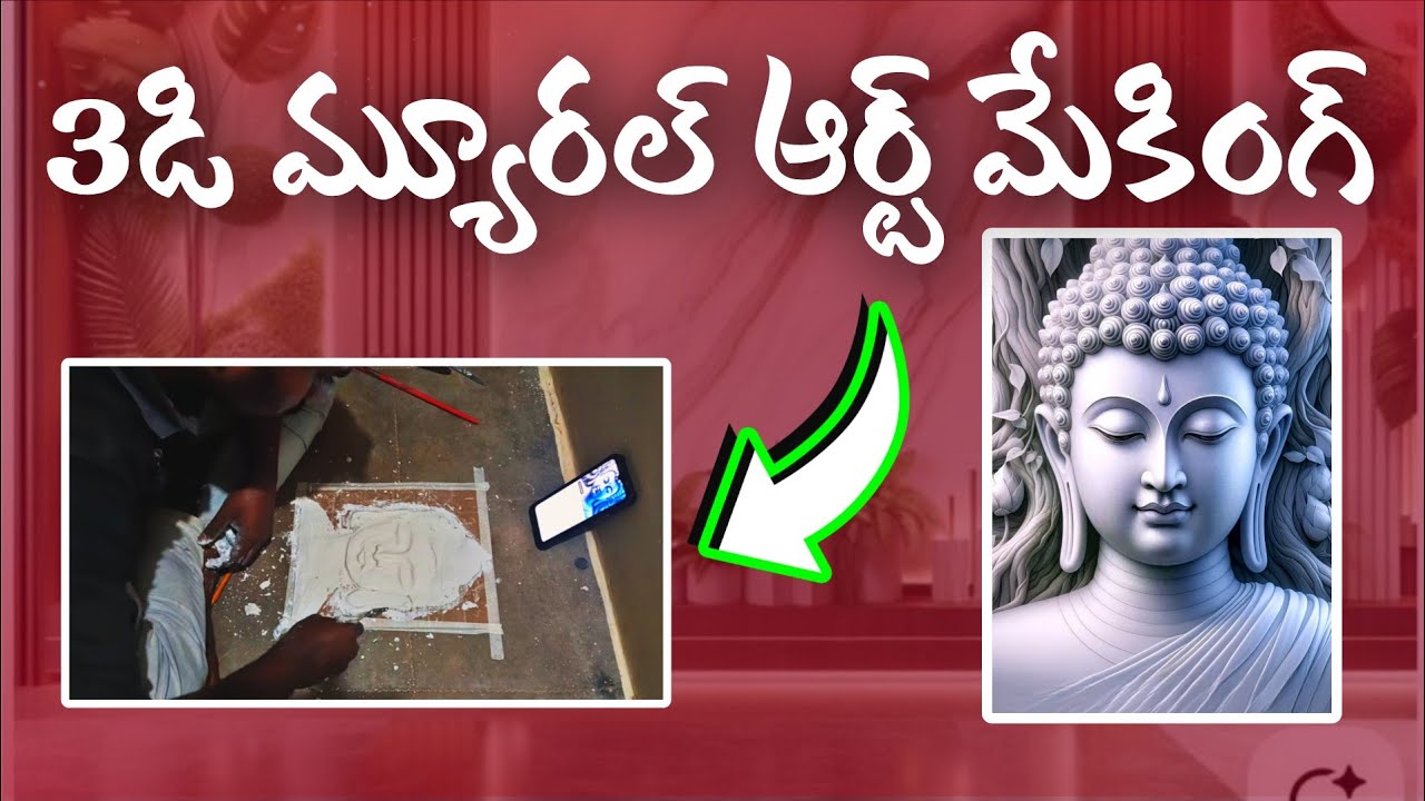 3D Buddha Mural Art Making | Wall Decoration Ideas | Modern Art Design 2025