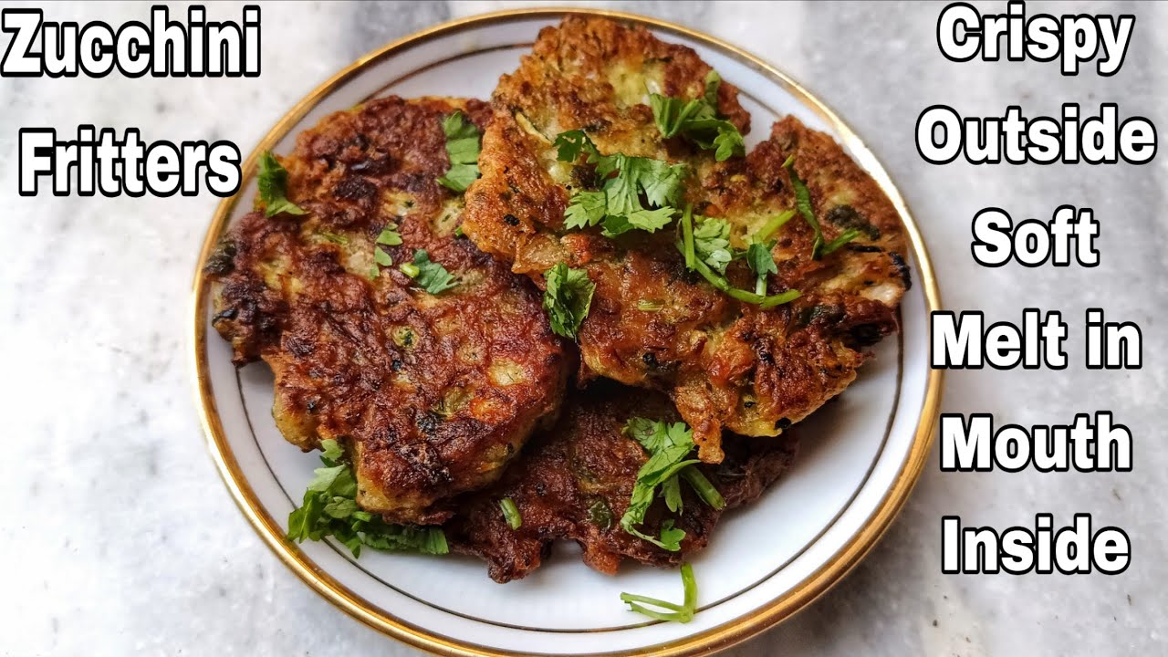 Zucchini Fritters | Crispy No Maida Tasty Tea Time Snack | Easy Vegan Zucchini Recipes | No Deep Fry