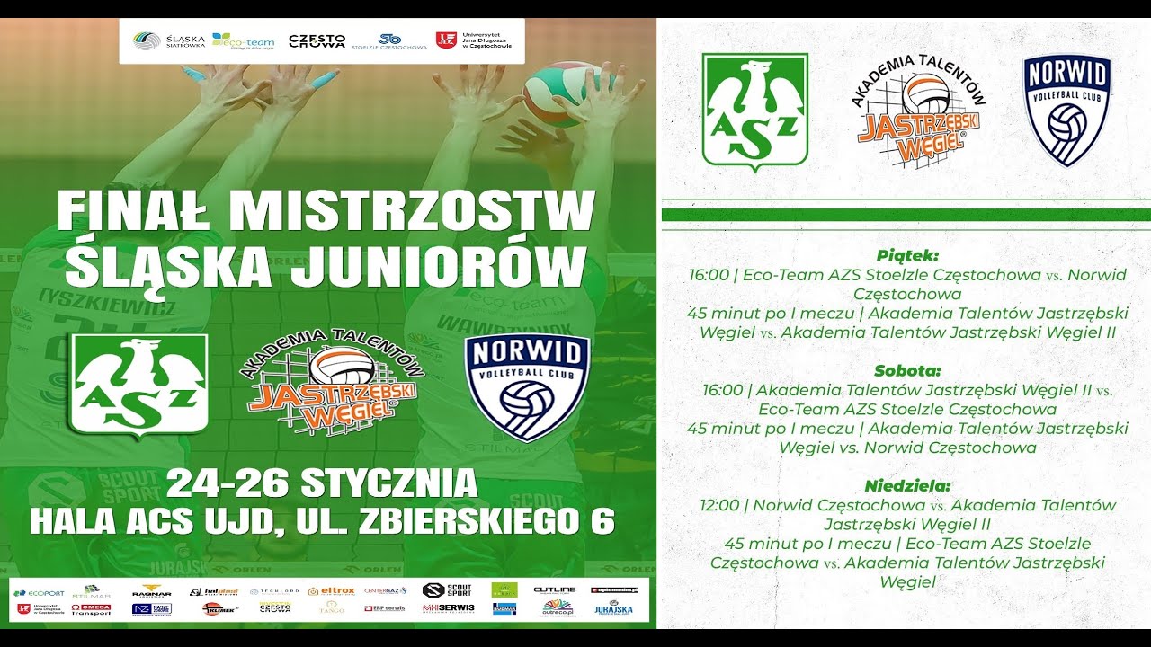 Turniej Finałowy Mistrzostw Śląska Juniorów w Siatkówce - Częstochowa 2025 - Dzień 1