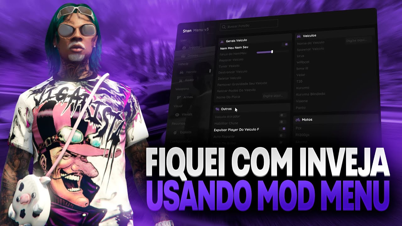 FIQUEI COM INVEJA USANDO HACK NO GTA RP FIVEM - STAN MENU