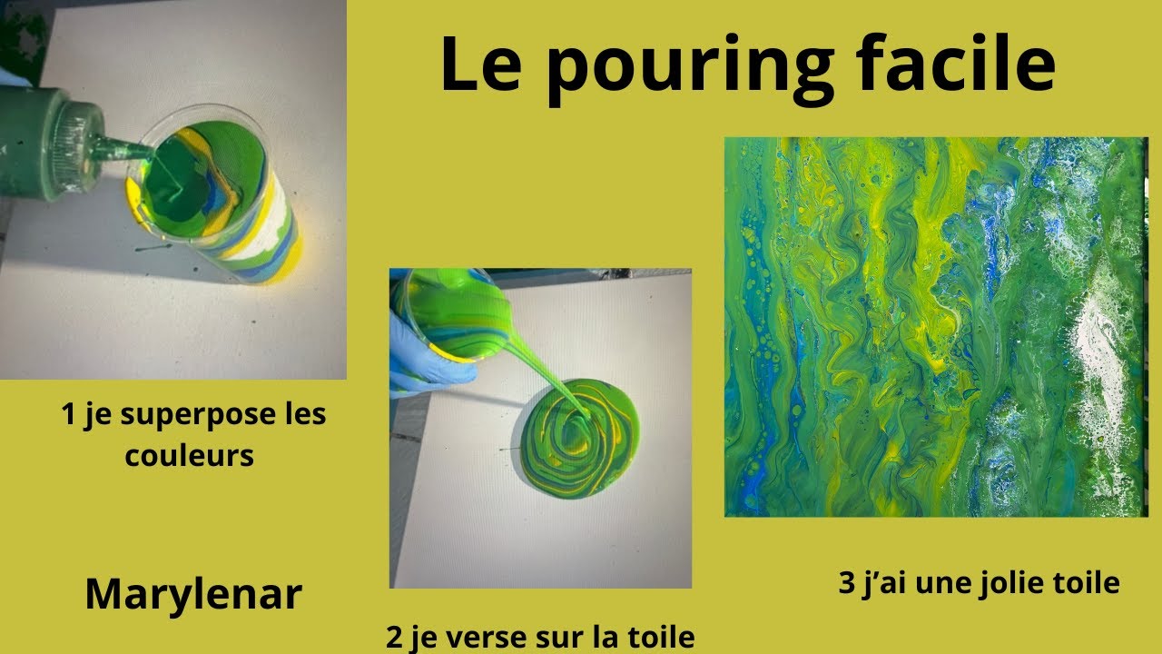 Le pouring facile, un gobelet, de la peinture mélangée a de la colle blanche t de l'eau #pouring