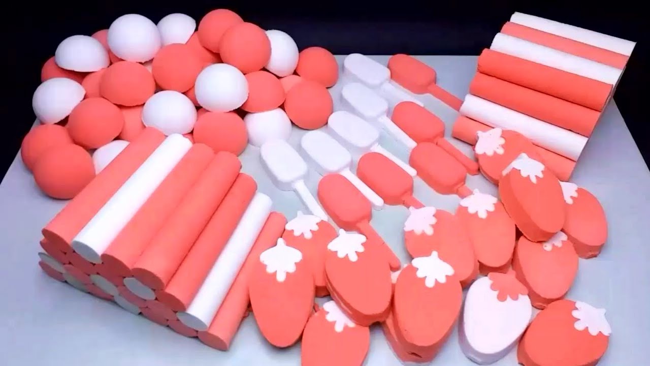 ASMR crushing red baking soda