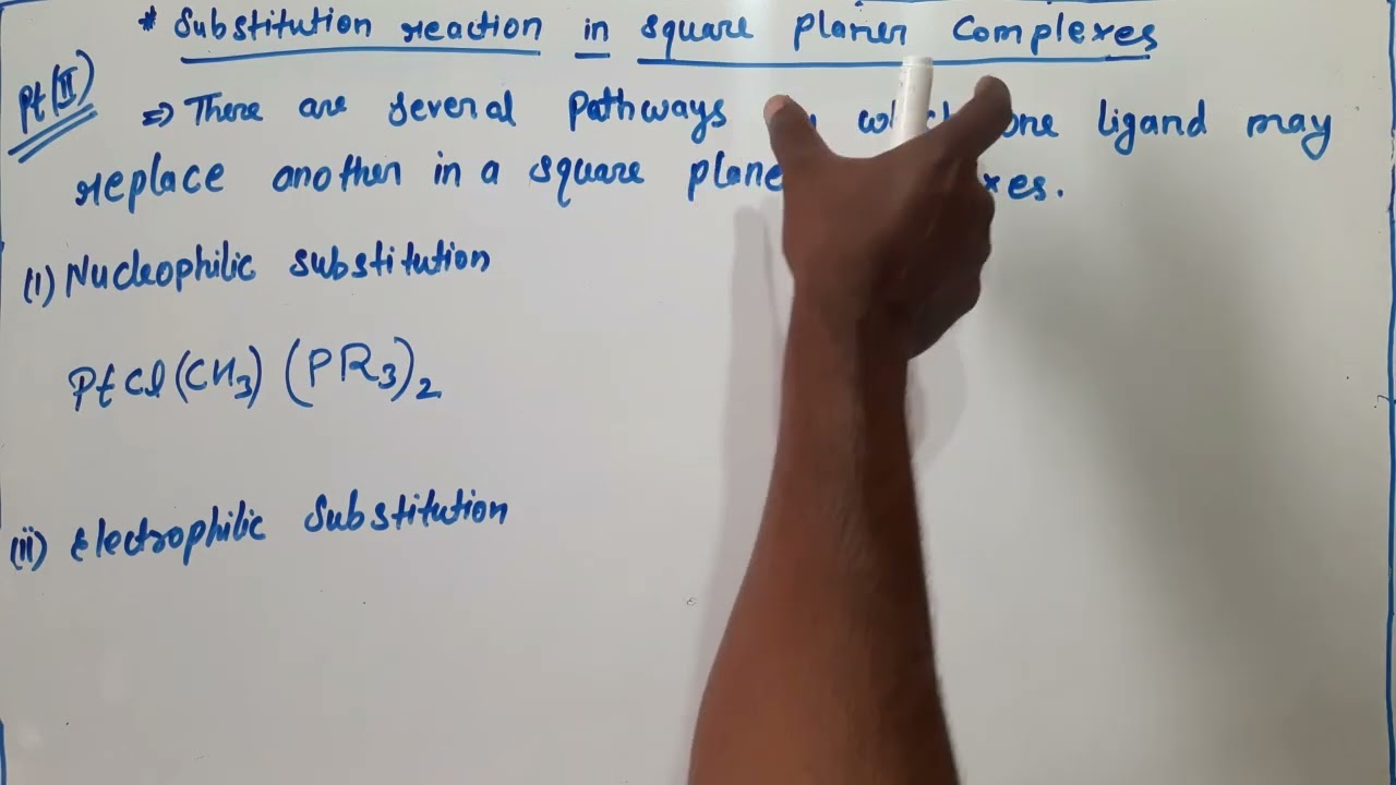 Substitution reactions in square planar complexes