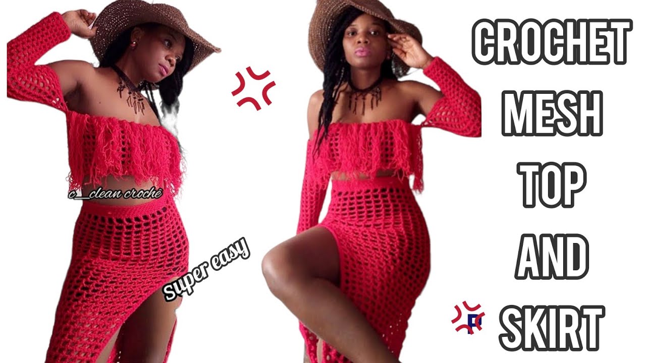 Crochet Mesh Top with Tassel Fringe and Skirt [ An Easy Crochet Tutorial ] -C_clean Crochê