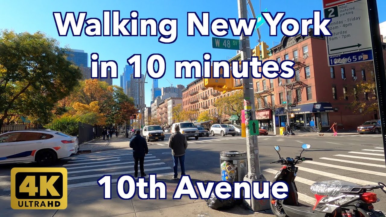 【4K】Walking New York #107 | 10th Avenue | From 53rd St to 42nd St | Hell's Kitchen Manhattan