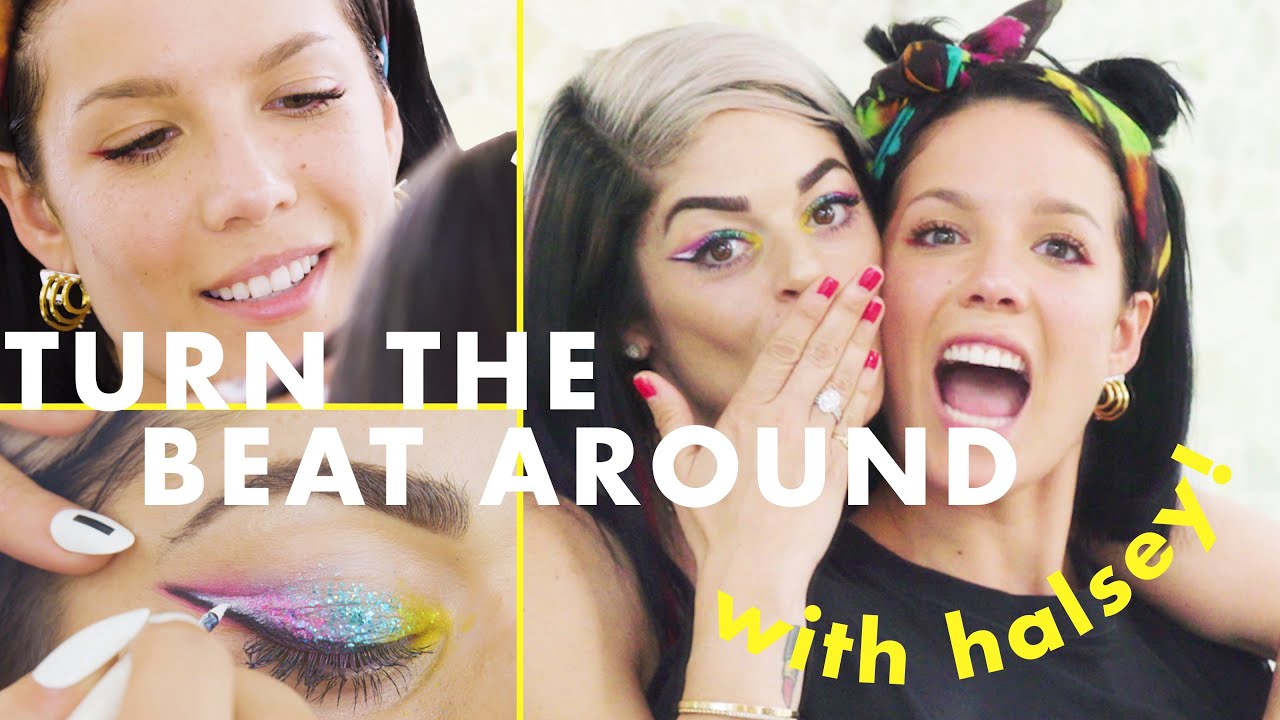 Halsey Gives Her MUA the Craziest Rainbow Eye You've Ever Seen  | Turn the Beat Around