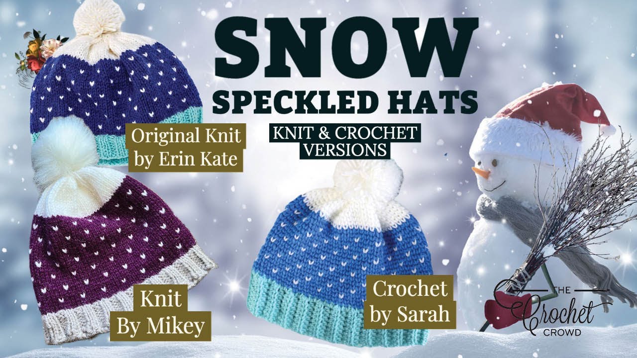 Snow Speckled Easy Winter Knit Hat