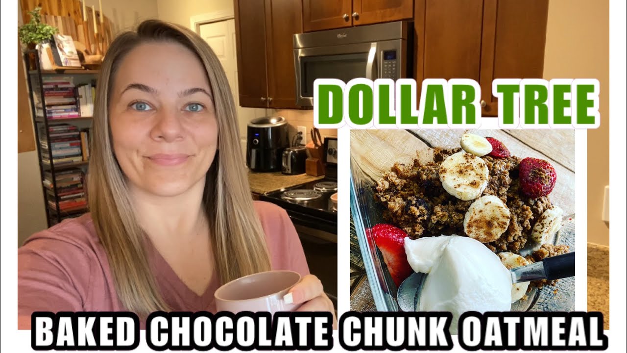 DOLLAR TREE BAKE WITH ME| BAKED CHOCOLATE CHUNK OATMEAL