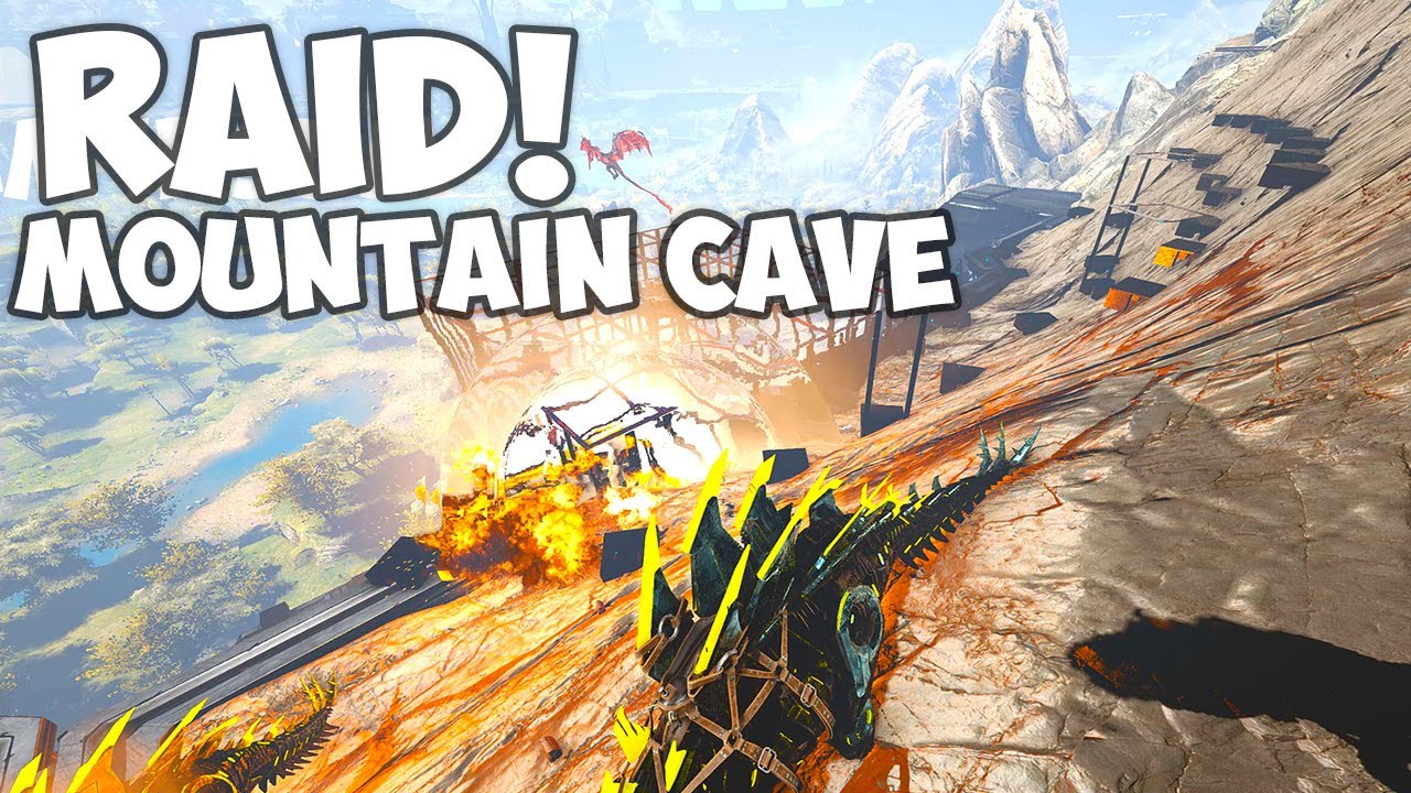 Ark PVP Raid Cam - 2 Tribes Raid MTS Gen 2 Custom Mountain Cave ONLINE!