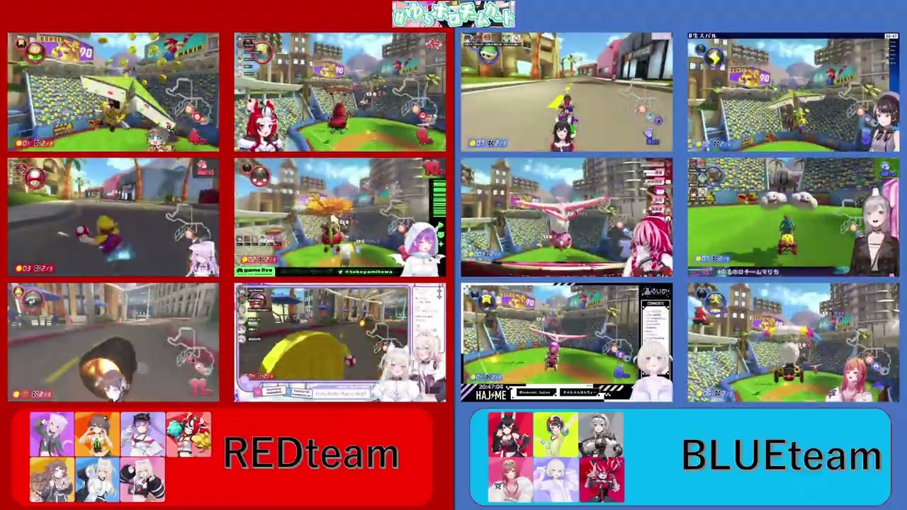【#ゆるホロチームカート】ゆるホロマリカ！  マリカ 8 （まつり・スバル・おかゆ・ミオ・ノエル・トワ・莉々華・はじめ・ハコス・アーニャ・オリー・フワワ・モココ）2023年12月12 日切り抜き③