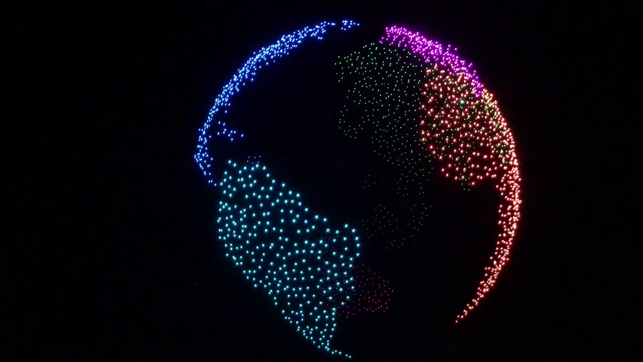 Intel 50years World Record Drone Show - 2018 Drones light up the sky