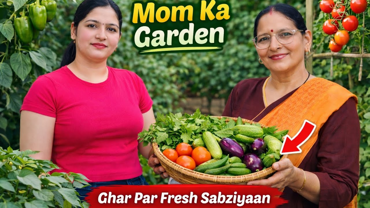 Mom ka beutiful kichan /garden/🥦🥬ghar ki fresh organic sabjiyaan! Poonam thakur vlogs