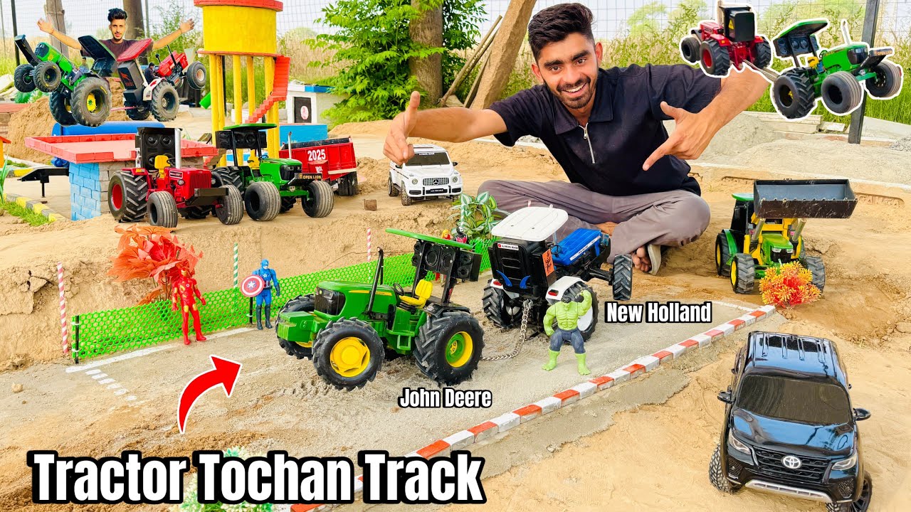 I Build a Mini Tochan Track for Rc tractor ll Tug of war track construction @A.J  MODEL MAKER
