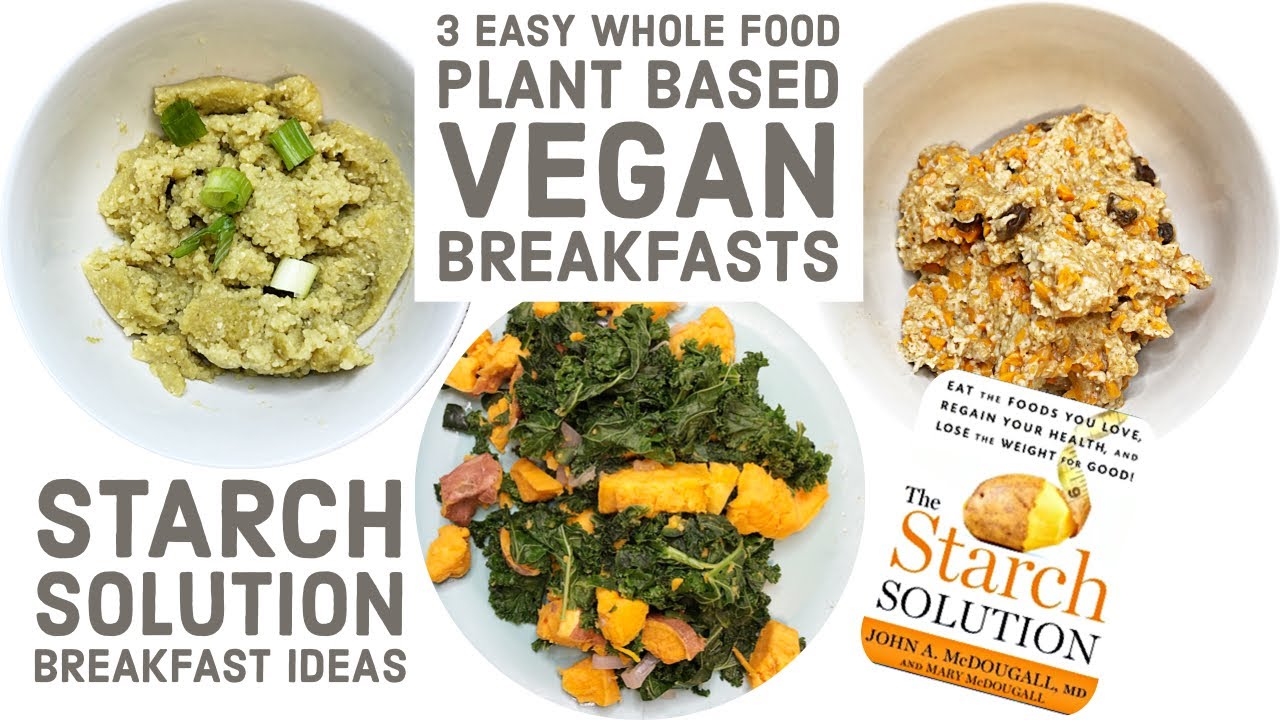 3 EASY WHOLE FOOD PLANT BASED VEGAN BREAKFAST RECIPES | Starch Solution For Maximum Weight Loss