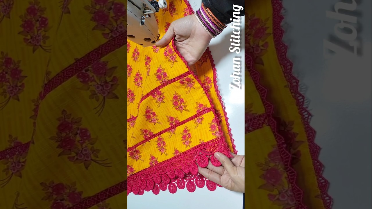 New Amazing Trick 💥 Kurti Side Slits/ Chaak Gum Lace #shorts #sewing #viralvideo