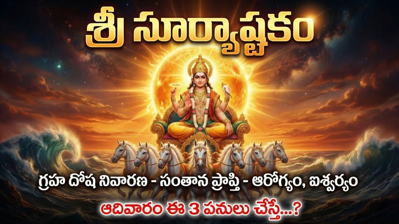 శ్రీ సూర్యాష్టకం | Powerful Sri Suryashtakam Stotram | ఆదిదేవ నమస్తుభ్యం 🕉️☀️🙏 #surya #aditya #sun 