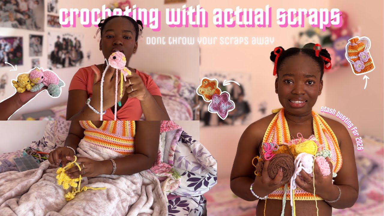 crocheting with actual scraps | stash busting ep.1