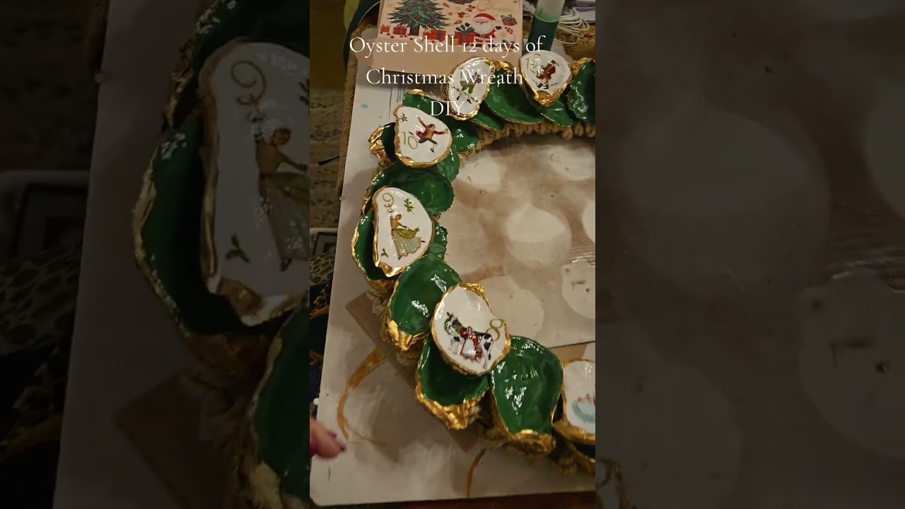 DIY Oyster 12 Days of Christmas Wreath