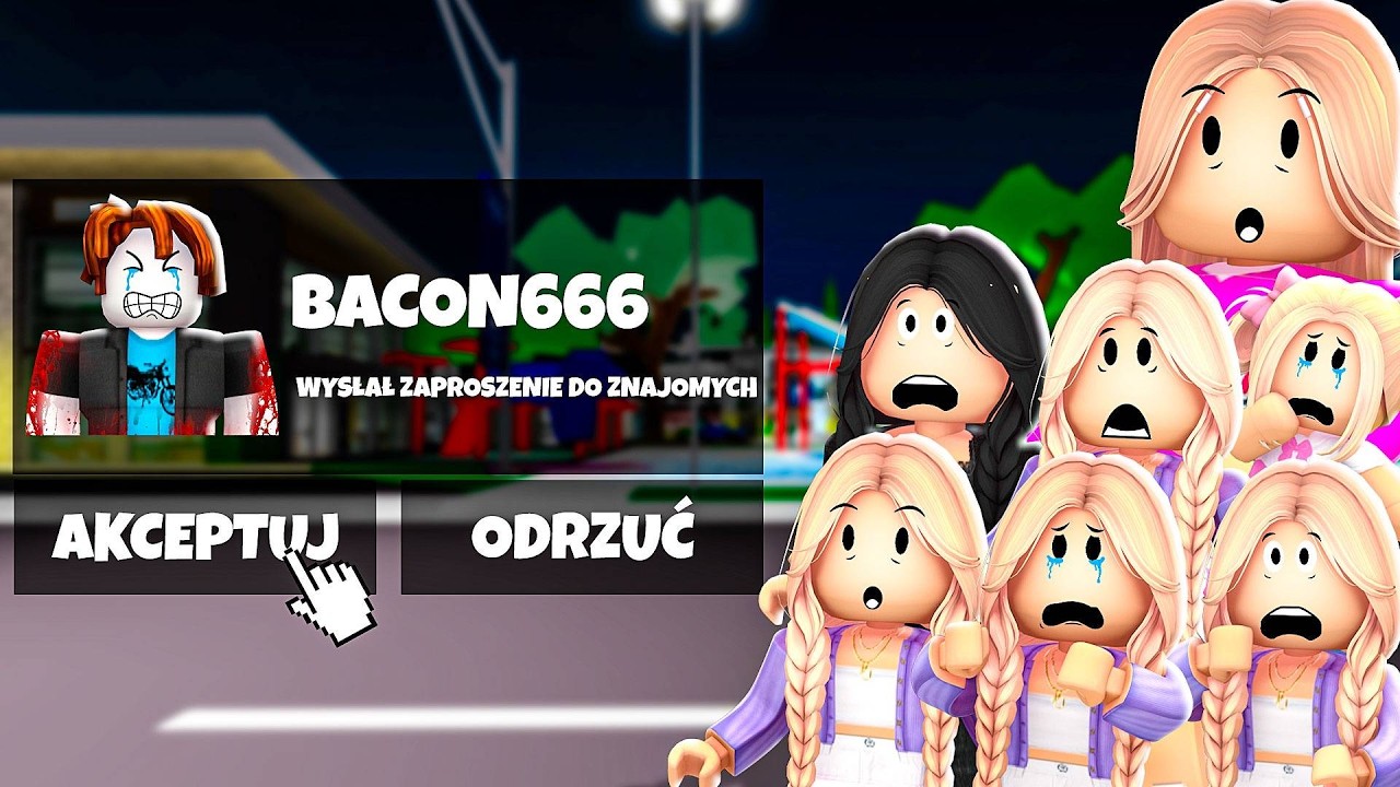 STRASZNY BACON WYSŁAŁ DO MNIE ZAPROSZENIE... i STAŁO SIĘ TO... 😱 na BROOKHAVEN w ROBLOX!