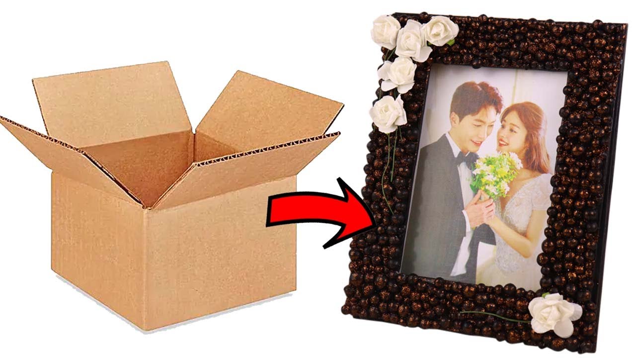 Make Light Weight Photo Frame With Waste Cardboard Box| Gift Ideas for Valentines Day | Paper Girl