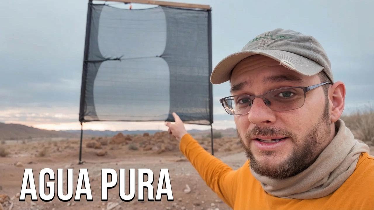 Probé recolectar agua del desierto con una red de niebla... ¡Agua gratis para siempre!