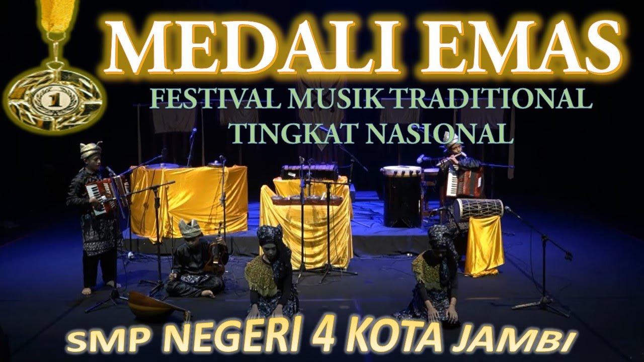 SMPN 4 KOTA JAMBI: PERAIH MEDALI EMAS TINGKAT NASIONAL MUSIK TRADISIONAL DALAM AJANG FLS2N 2021
