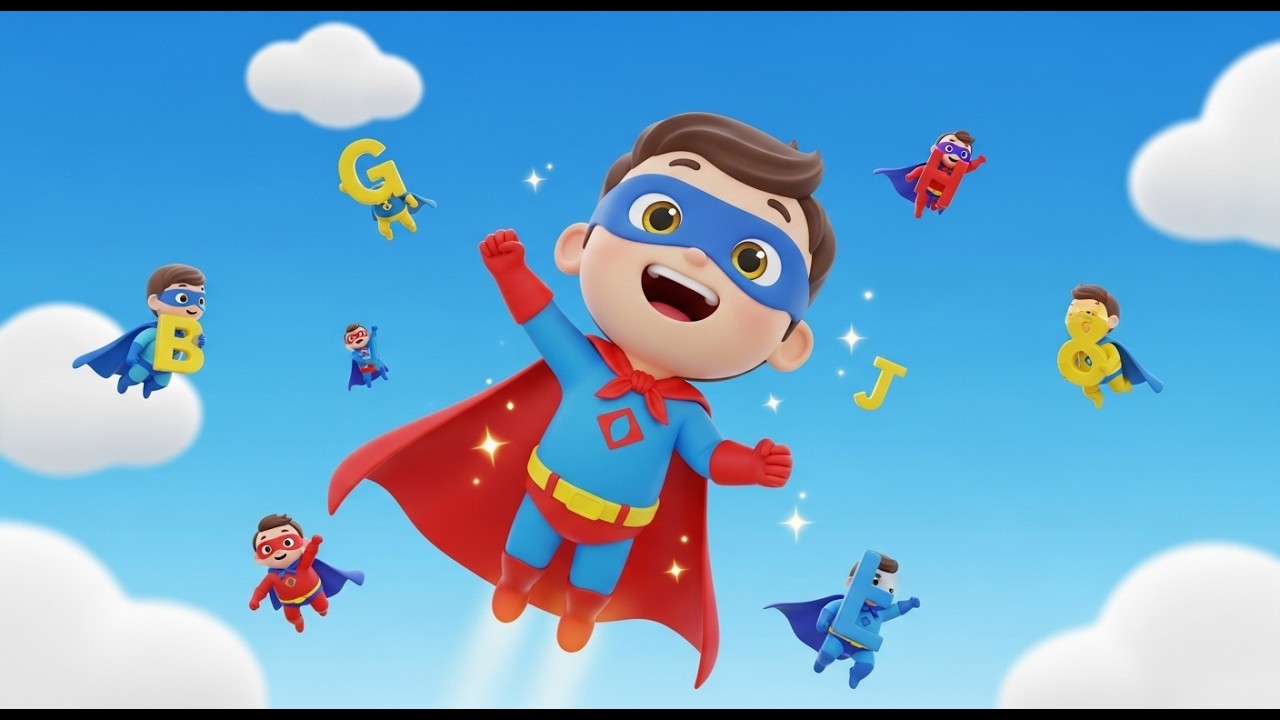 Superhero Alphabet Flight Song for Kids | ABC Learning Song, Fun Nursery Rhyme & Baby Songs 🦸‍♂️