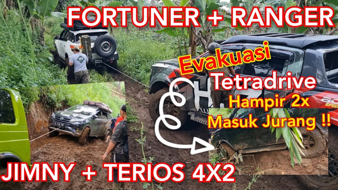 OFFROAD SERU CIHERANG !! TERIOS 4X2 PUNYA NYALI - TETRADRIVE BAN AT KEPATER HAMPIR KE JURANG!!