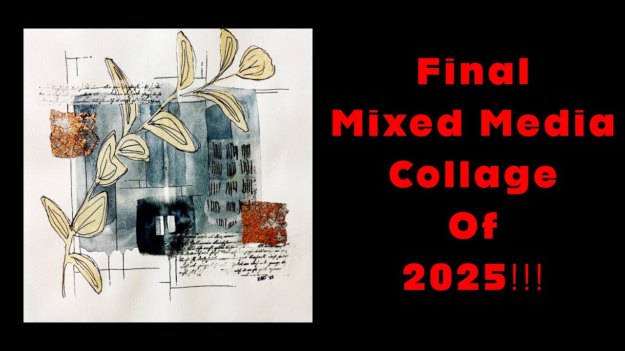 Финальный коллаж в смешанной технике 2025 года!! #artdemo #collage #mixedmedia #art #gelliprintin...