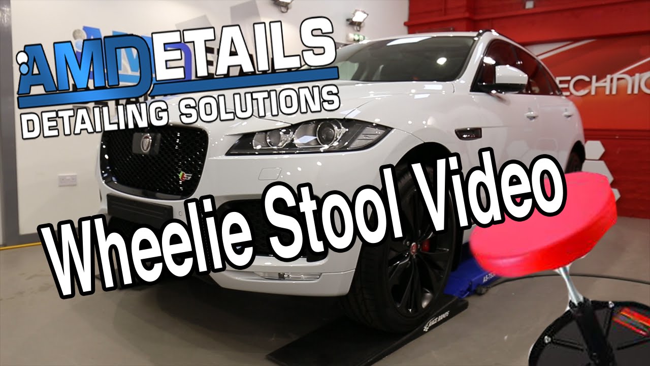 White Jaguar F Pace - Gtechniq Crystal Serum - Wheelie Stool Video