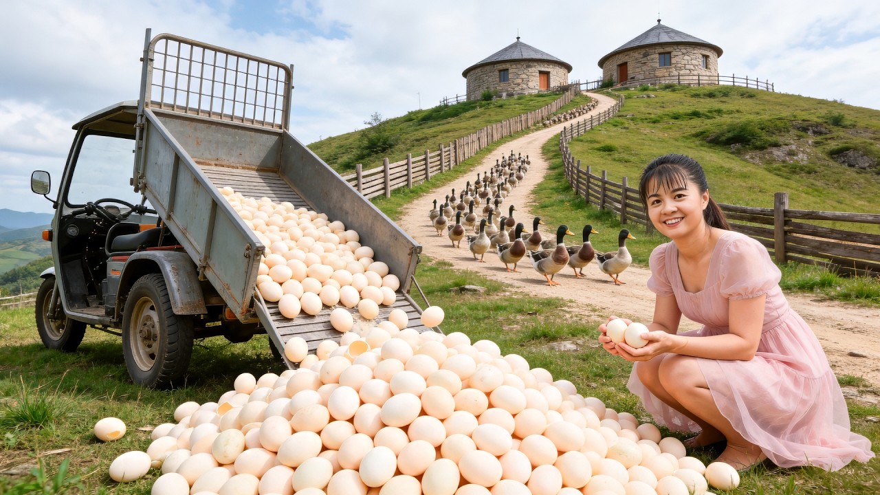 Harvesting 1000+ Duck Eggs from Poultry Farm | A Beautiful Spring Living Close to Nature