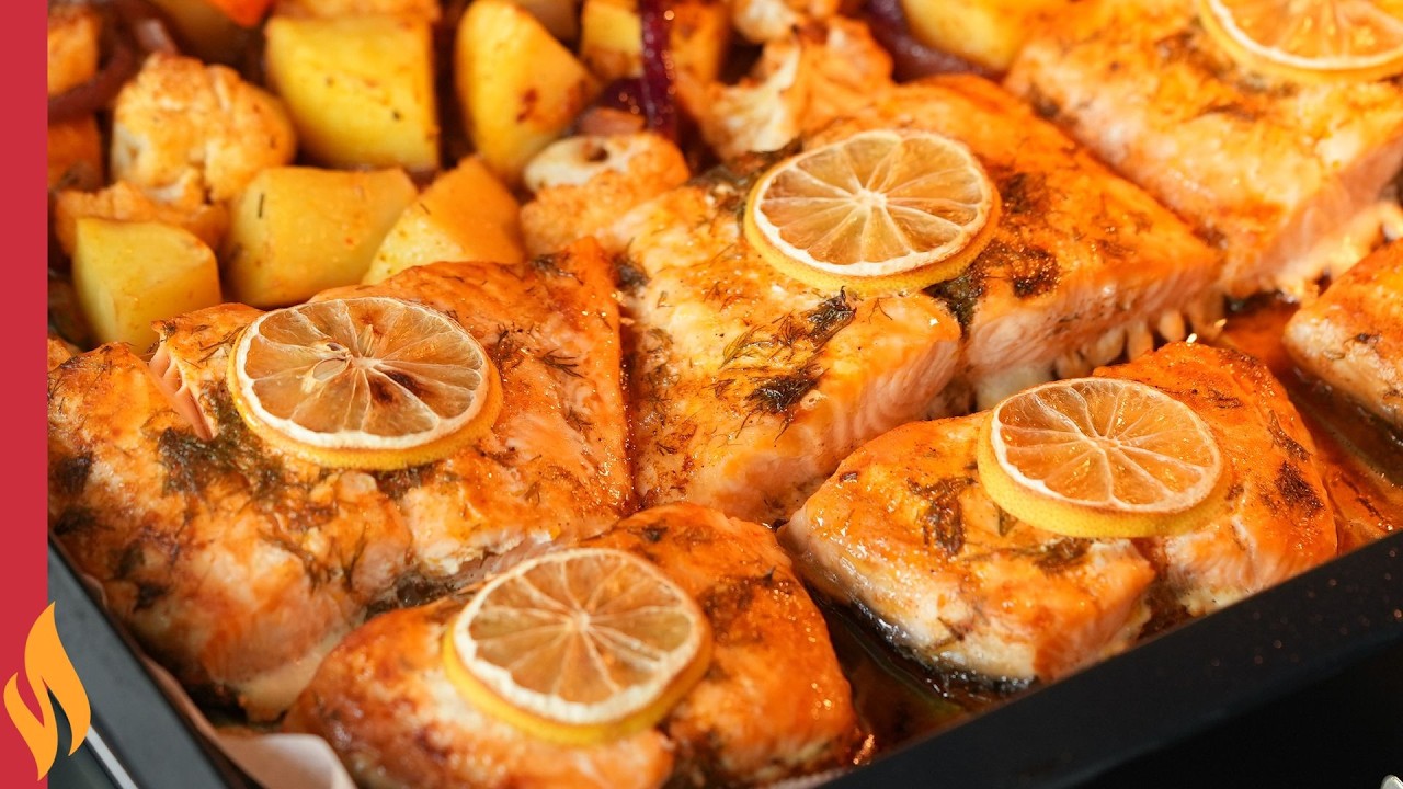 Запеченный лосось с легендарным соусом 😋 Вы должны это попробовать! 💯