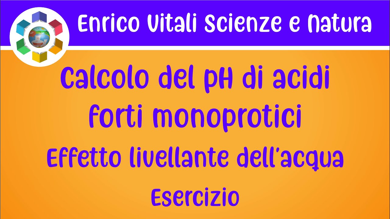 Calcolo de pH di acidi forti monoprotici. Effetto livellante dell'acqua. Esercizio