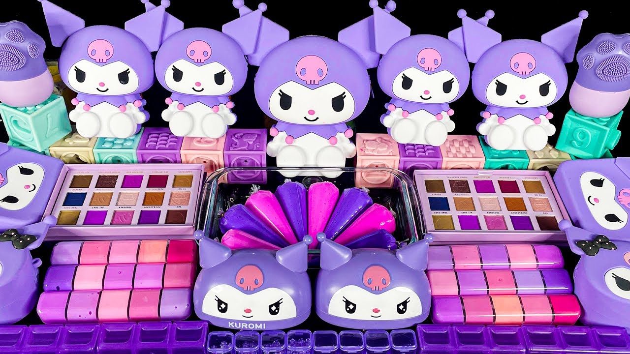 Slime Mixing Random ASMR 🧸 Mezcla de limo Kuromi p&uacute;rpura al azar