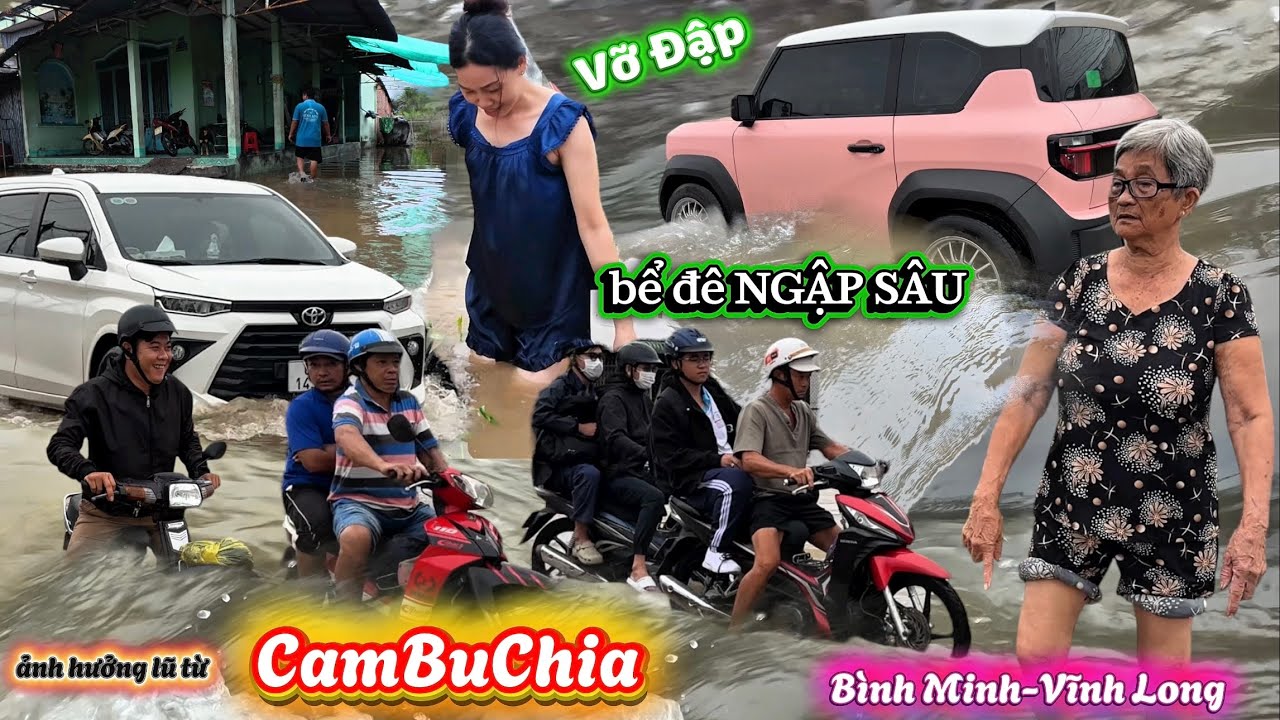 VỠ ĐÊ BAO' Nước Tràn Vào Nhà - Cả Xóm Ra Chạy Lũ- BÌNH MINH-VĨNH LONG- nước lên cao chưa từng thấy