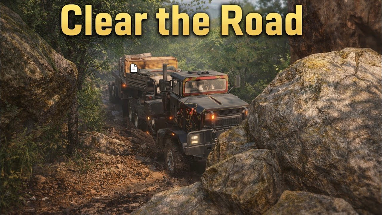 Clear The Road. Deliver The Concrete Blocks. Snowrunner PC Gameplay. Smuggler's Island Gameplay